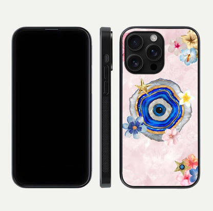 Divine Aura Bloom Glass Case for iPhone 16 Pro Max dual-view layout displaying divine color tones and smooth edges