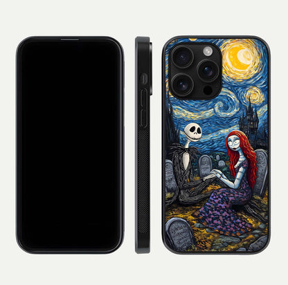 Eternal Night Love Glass Case for iPhone 16 Pro Max dual-view layout displaying HD art and curved polish