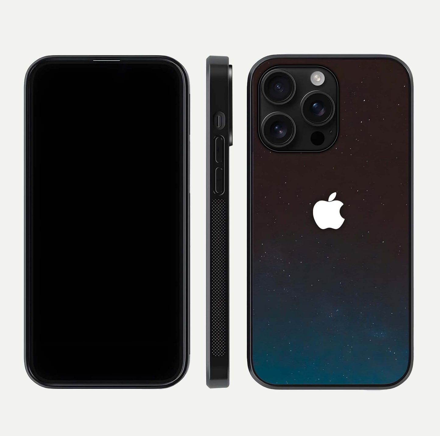 Green Emerald Apple Logo Glass Case for iPhone 16 Pro Max front and back view layout highlighting vibrant tones and curved glass
