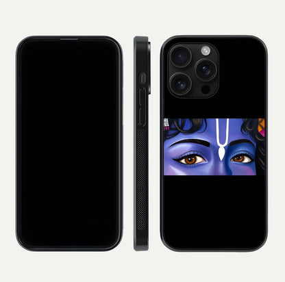 Krishna Eye Glass Case for iPhone 16 Pro Max front and back view layout highlighting detailed spiritual motif