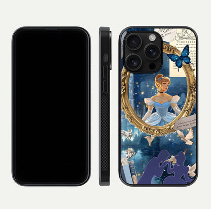 Midnight Queen Glass Case for iPhone 16 Pro Max front & back layout displaying regal tones and smooth edges