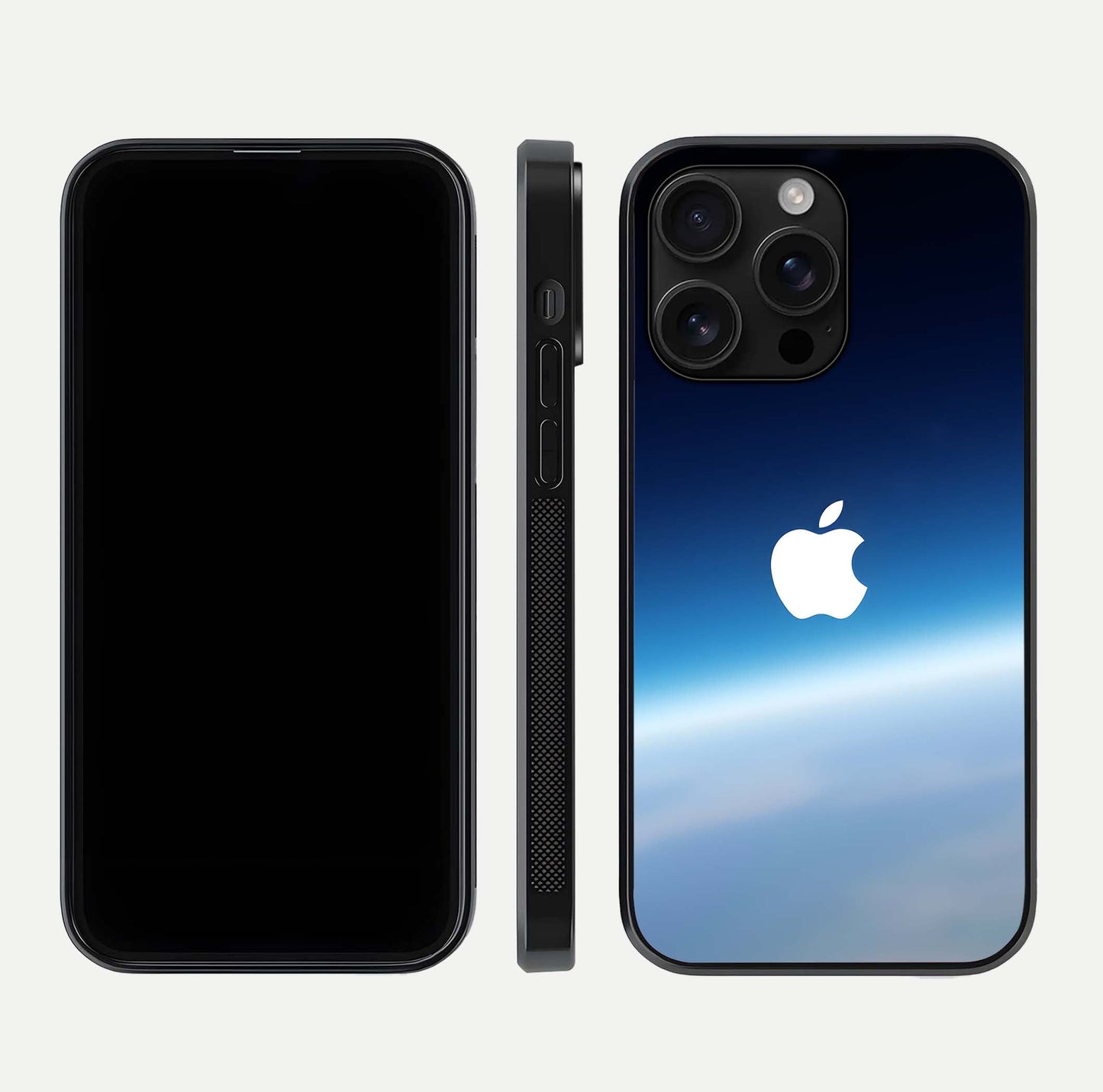Minimal Apple Sky Glass Case for iPhone 16 Pro Max front & back layout with clean tone and minimal finish