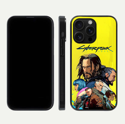 Neon Rebel Genesis Glass Case for iPhone 16 Pro Max front & back layout highlighting futuristic theme and curves