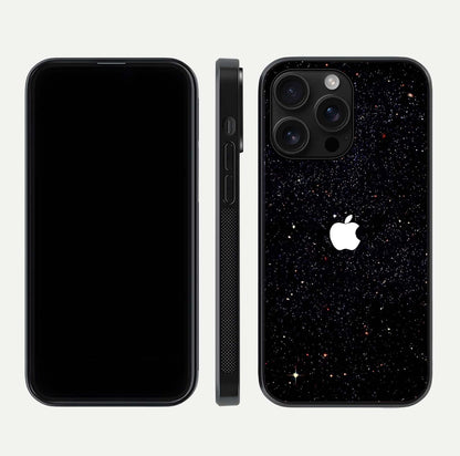 Starry Apple Galaxy Glass Case for iPhone 16 Pro Max front & back layout showing cosmic tones and sleek edge