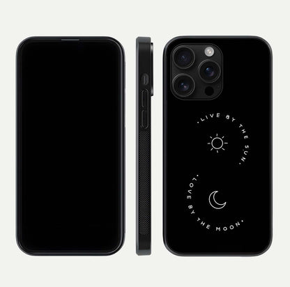 Sun Moon Balance Glass Case for iPhone 16 Pro Max front & back layout showing smooth gradient and balanced design
