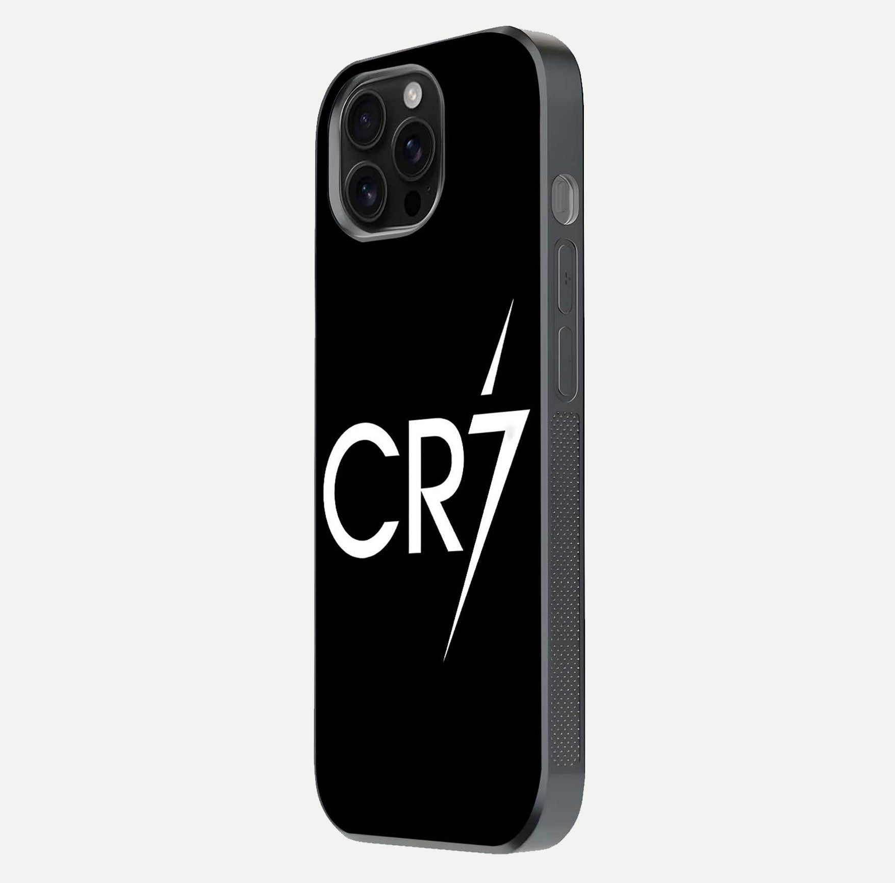CR7 Elite Strike Glass Case for iPhone 16 Pro Max side-angle image showing polished edges and vibrant design