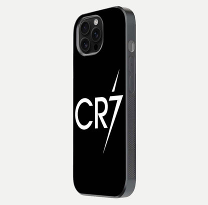 CR7 Elite Strike Glass Case for iPhone 16 Pro Max side-angle image showing polished edges and vibrant design