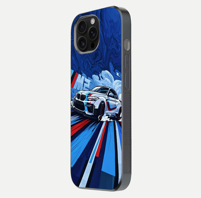 Drift Power Rush Glass Case for iPhone 16 Pro Max side-angle image capturing reflection glow and smooth curve