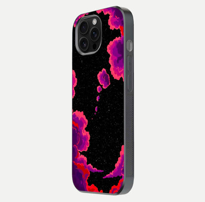 Galaxy Dream Frame Glass Case for iPhone 16 Pro Max side-angle image showing reflection light and premium finish