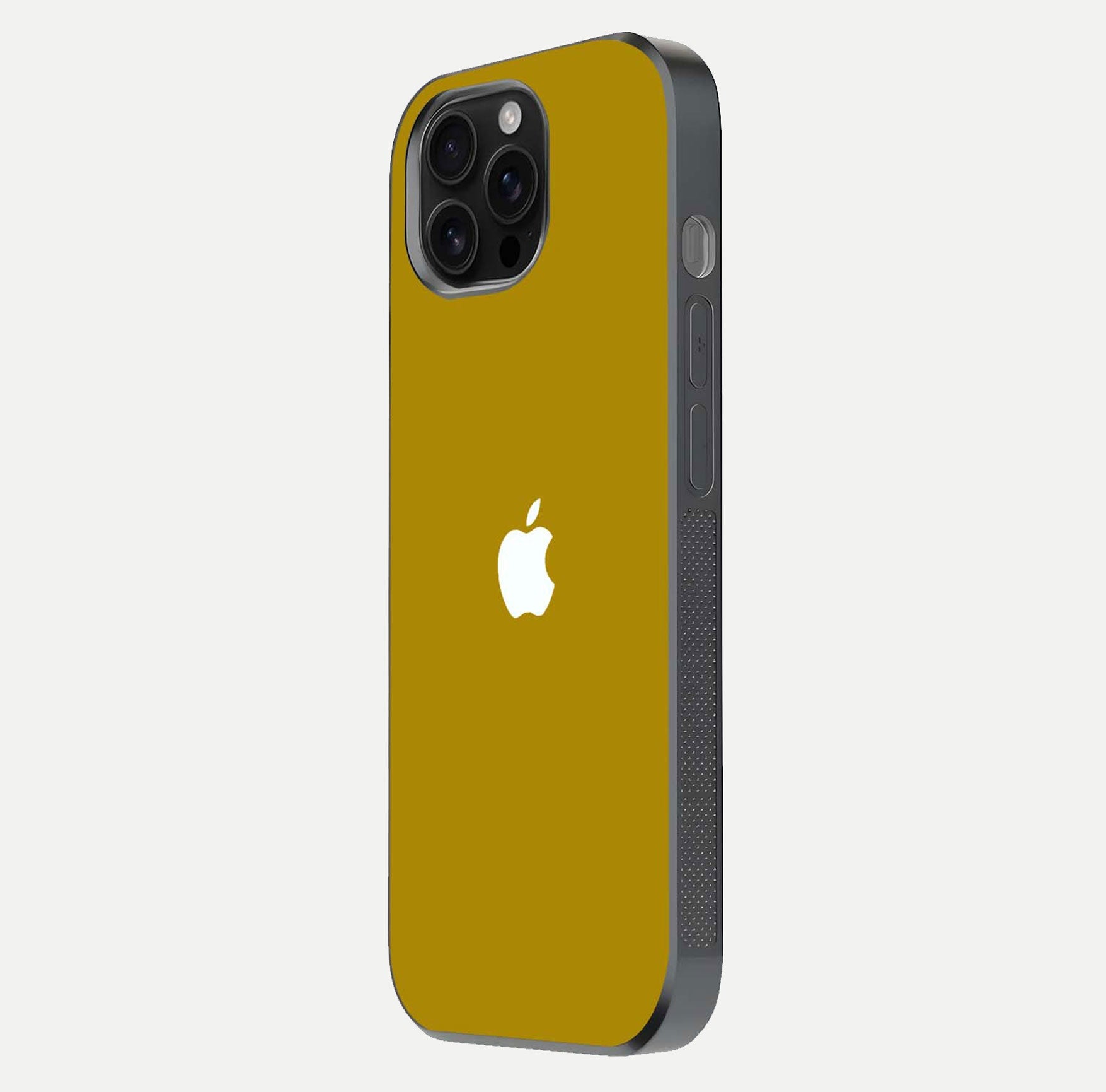 Golden Luxe Aura Glass Case for iPhone 16 Pro Max side-angle image showing reflection clarity and aura glow
