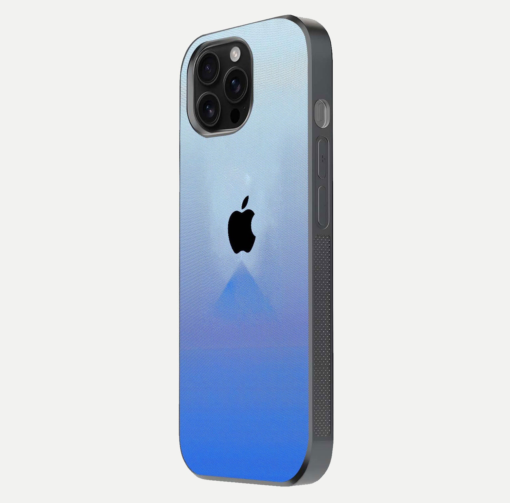 Gradient Apple Vibe Glass Case for iPhone 16 Pro Max side-angle image showing reflection glow and elegant surface
