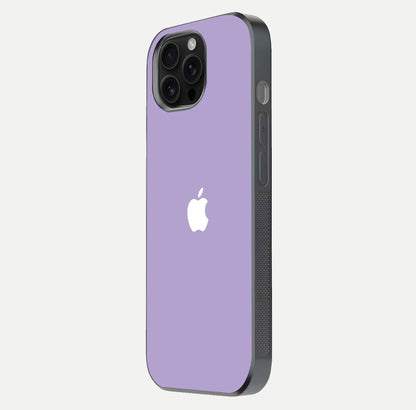 Lavender Soft Minimal Glass Case for iPhone 16 Pro Max side-angle image showing smooth reflection and minimal look