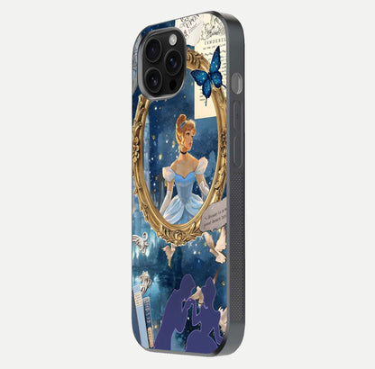 Midnight Queen Glass Case for iPhone 16 Pro Max side-angle image showing reflection brightness and elegant tone