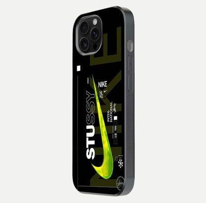 Neon Street Edition Glass Case for iPhone 16 Pro Max side-angle image showing reflection depth and modern tones