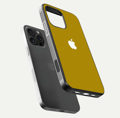 Golden Luxe Aura Glass Case for iPhone 16 Pro Max floating dual-view mockup showing glossy texture and elegant gold gradient