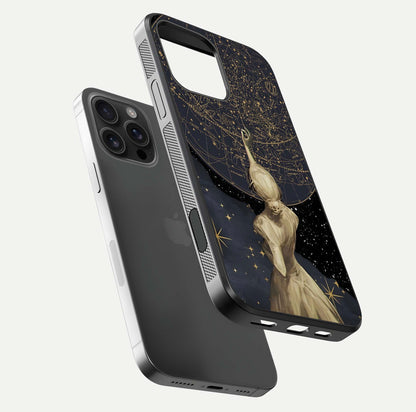 Taylor Swift Girl Glass Case for iPhone 16 Pro Max floating dual-view mockup displaying gloss and stylish artwork