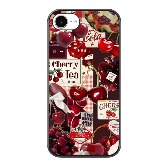Aesthetic Cherry Tea Glass Case For iPhone 16e by Custom World