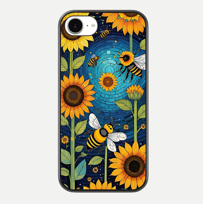 Bees & Sunflowers Glass Case For iPhone 16e by Custom World