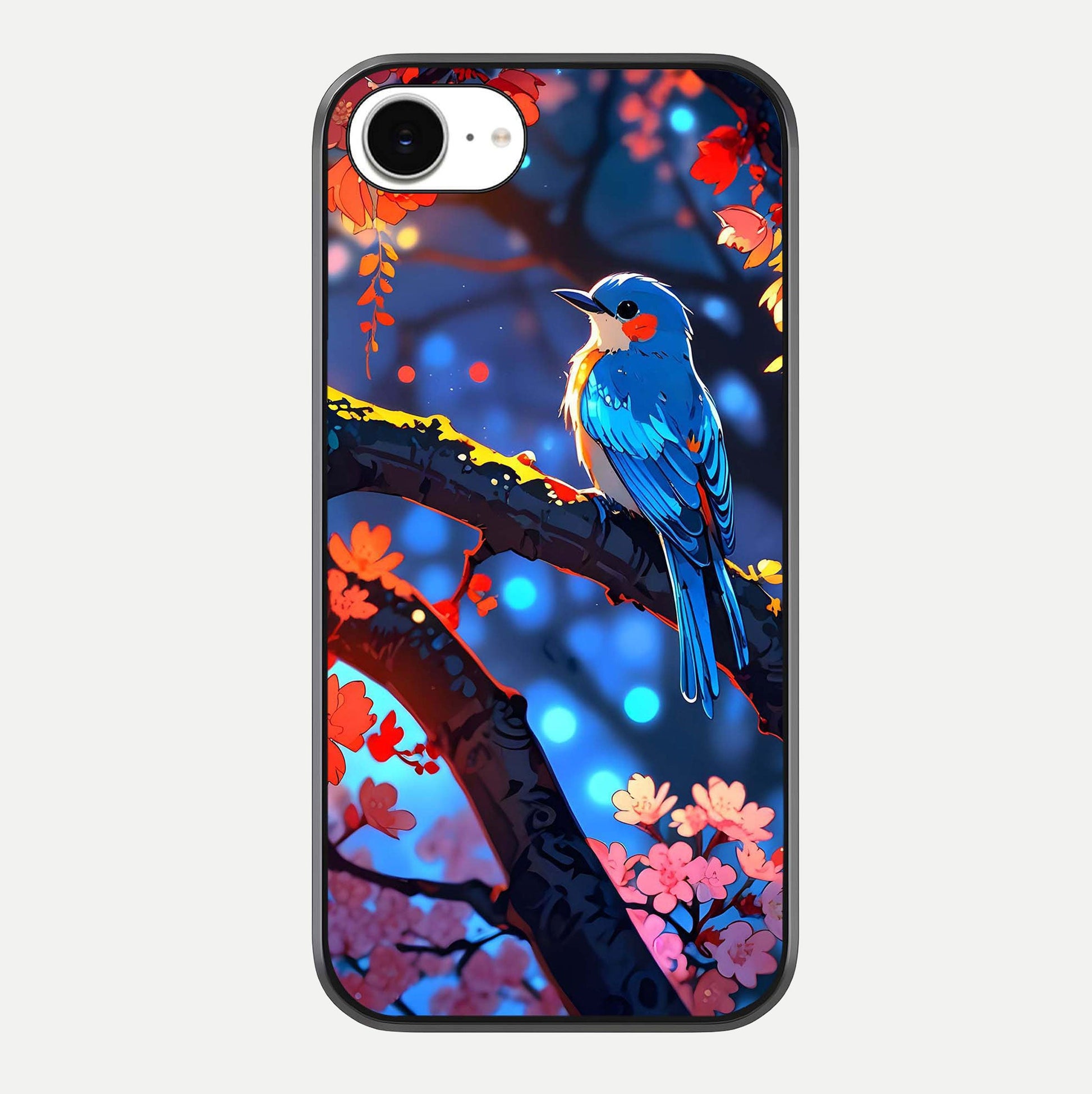 Blooming Spendor Bird Glass Case For iPhone 16e by Custom World