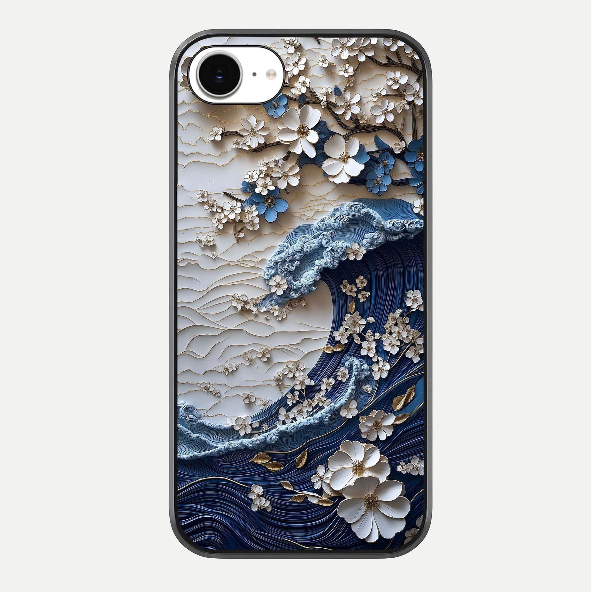 Blossom Wave Art Glass Case For iPhone 16e by Custom World