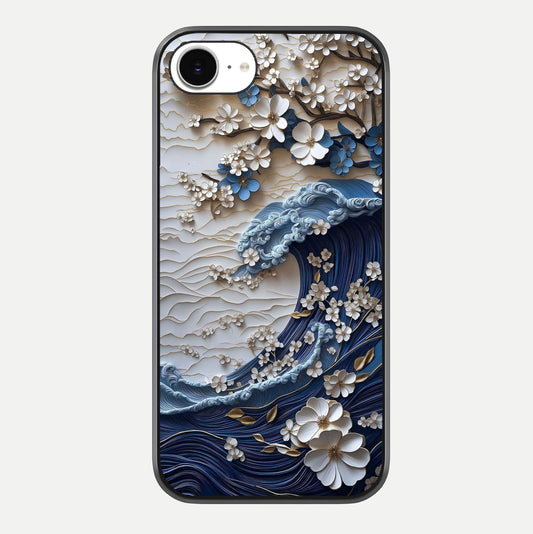 Blossom Wave Art Glass Case For iPhone 16e by Custom World