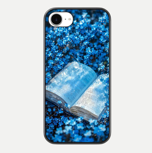 Blue Bloom Tales Glass Case For iPhone 16e by Custom World