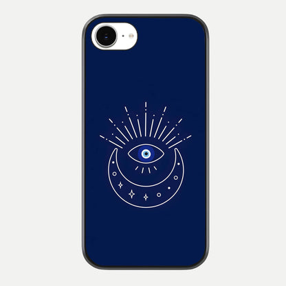 Blue Evil Eye Glass Case For iPhone 16e by Custom World