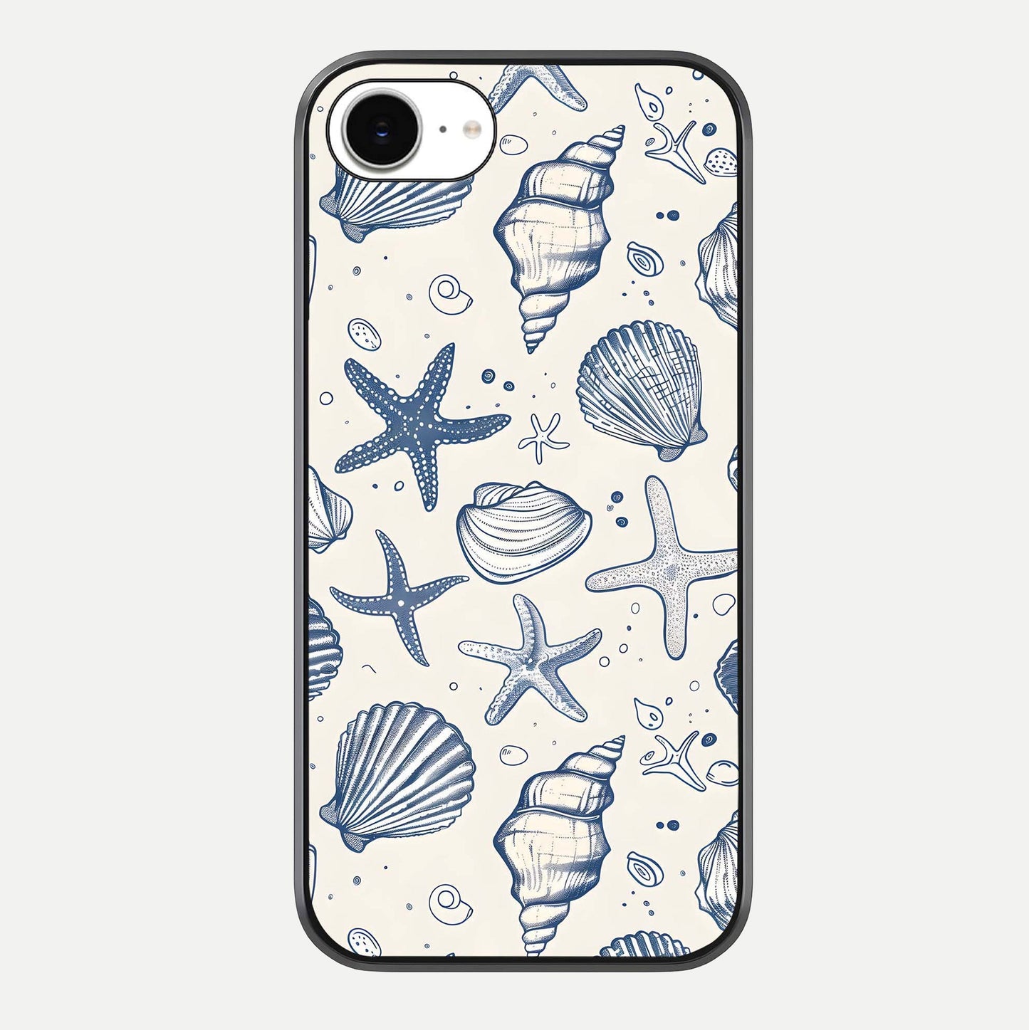Blue Ocean Outline Glass Case For iPhone 16e by Custom World