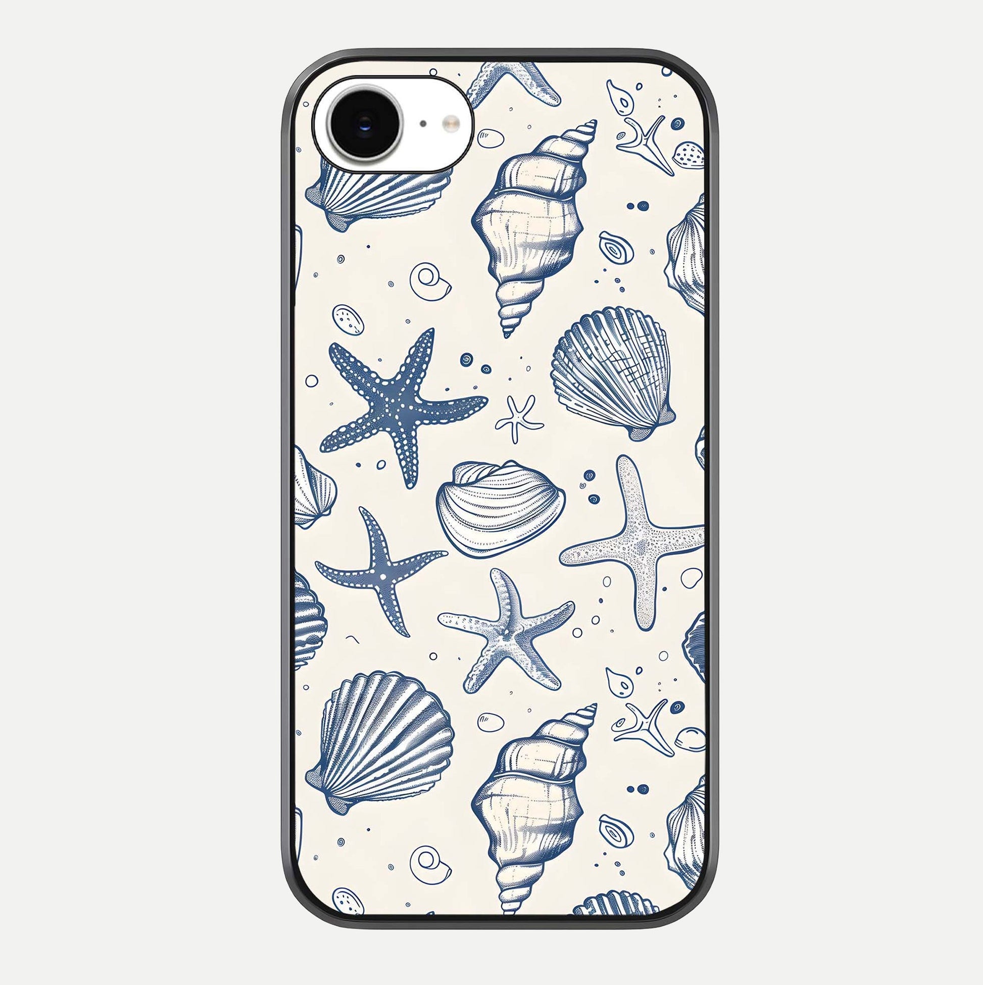 Blue Ocean Outline Glass Case For iPhone 16e by Custom World