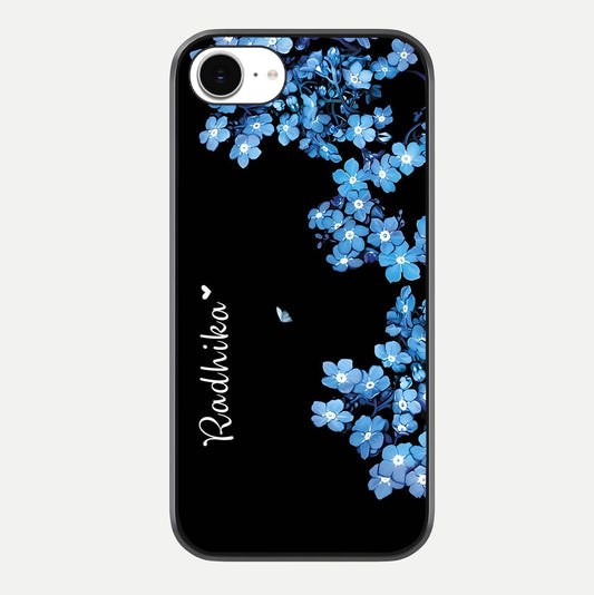 Blue Petal Dream Custom Name Glass Case For iPhone 16e by Custom World