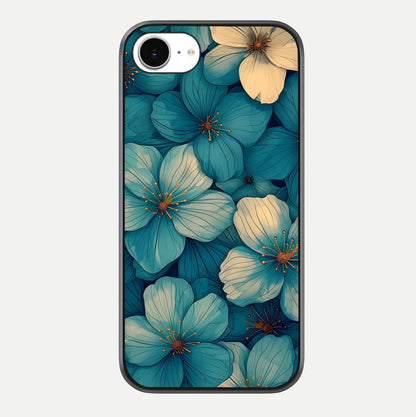 Blue Shade Floral Glass Case For iPhone 16e by Custom World