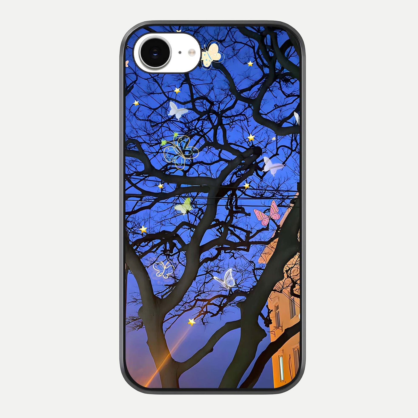 Butterfly Night Magic Glass Case For iPhone 16e by Custom World