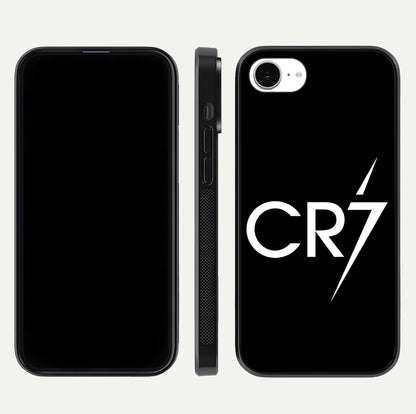 CR7 Elite Strike Glass Case for iPhone 16e dual-view layout showing sport tones and edge clarity