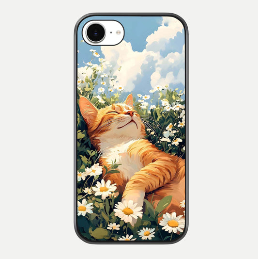 Cat & Flowers View Glass Case For iPhone 16e by Custom World
