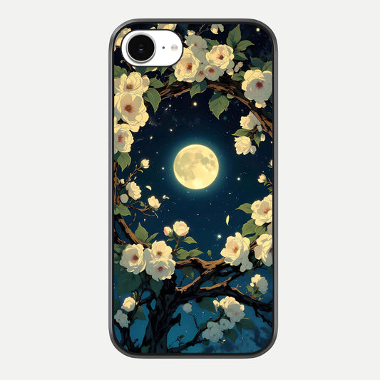 Celestial Moon & Flower Glass Case For iPhone 16e by Custom World