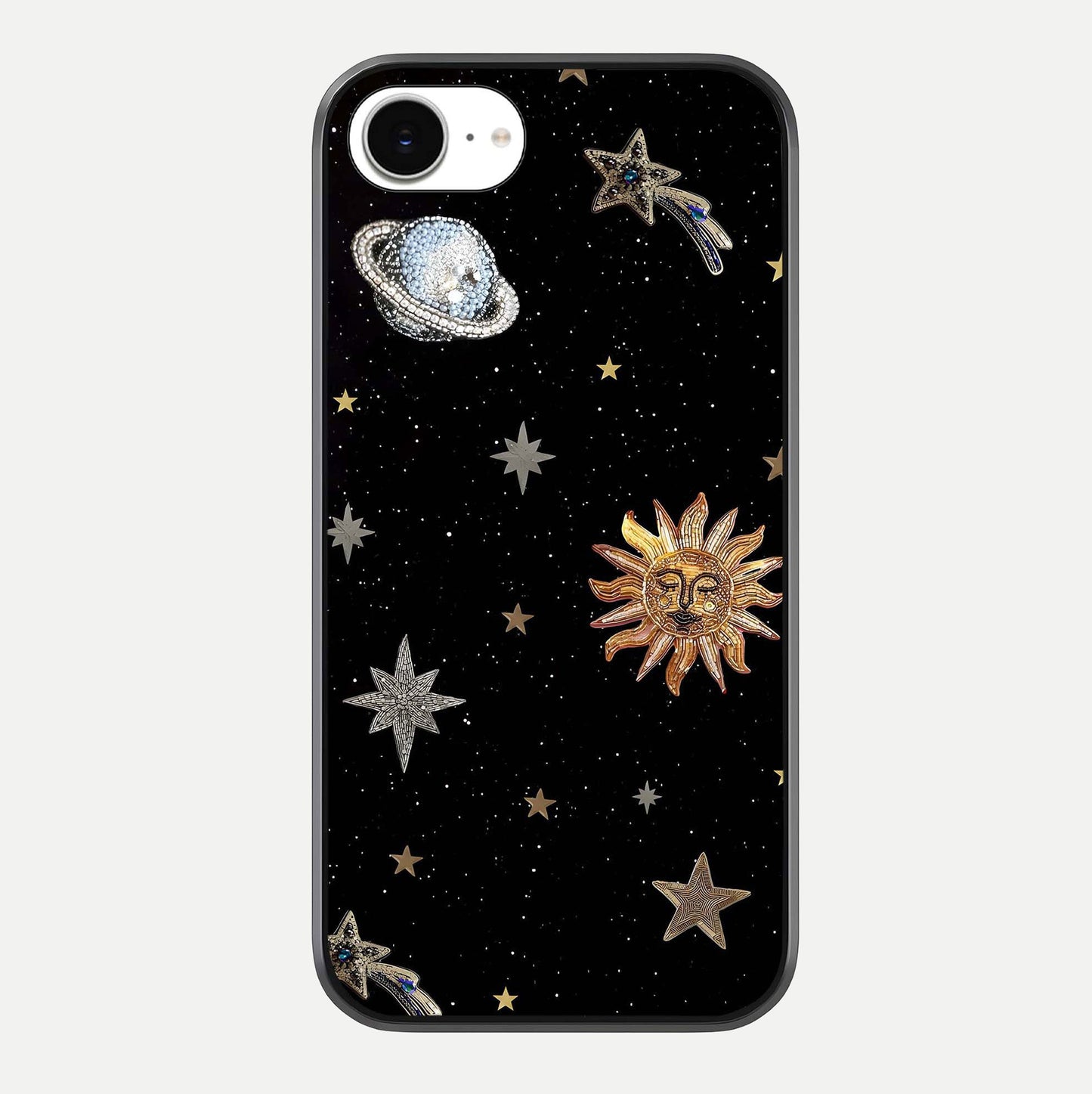 Celestial Moon With Stars Glass Case For iPhone 16e by Custom World