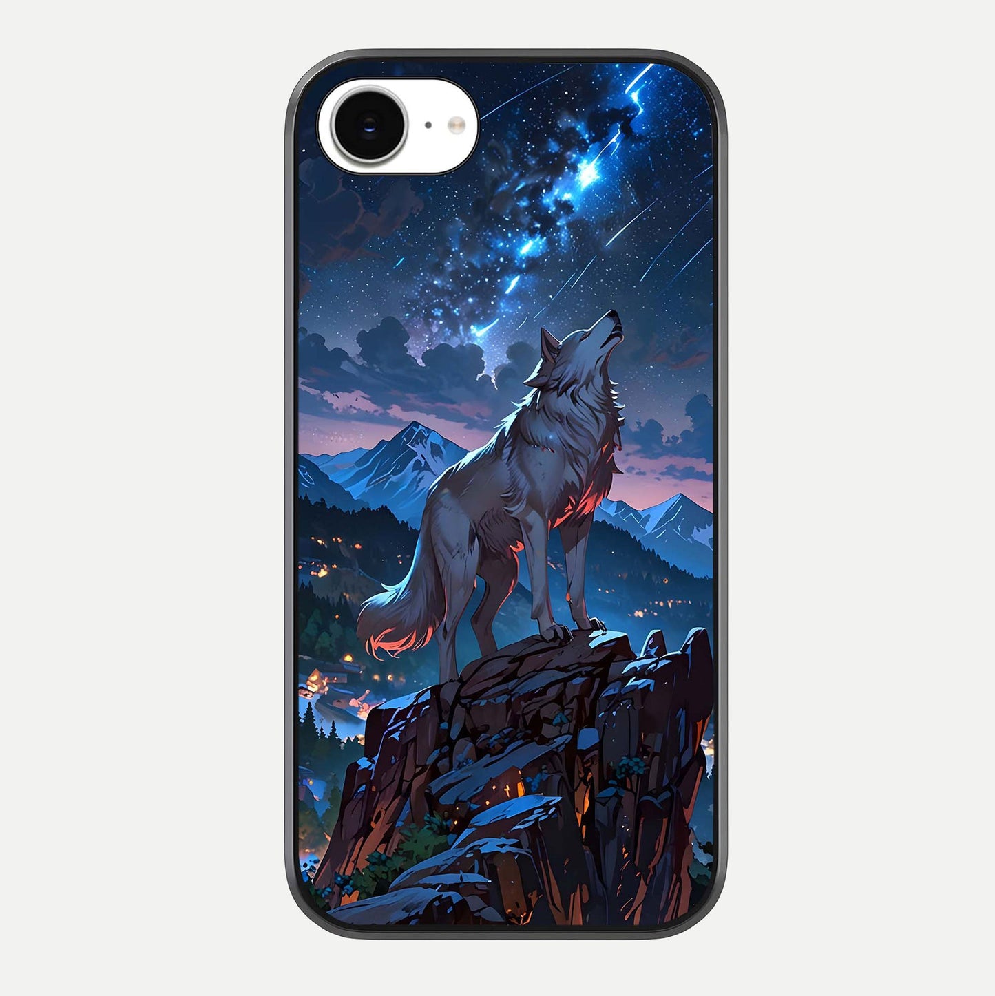 Celestial Wolf Howl Glass Case For iPhone 16e by Custom World