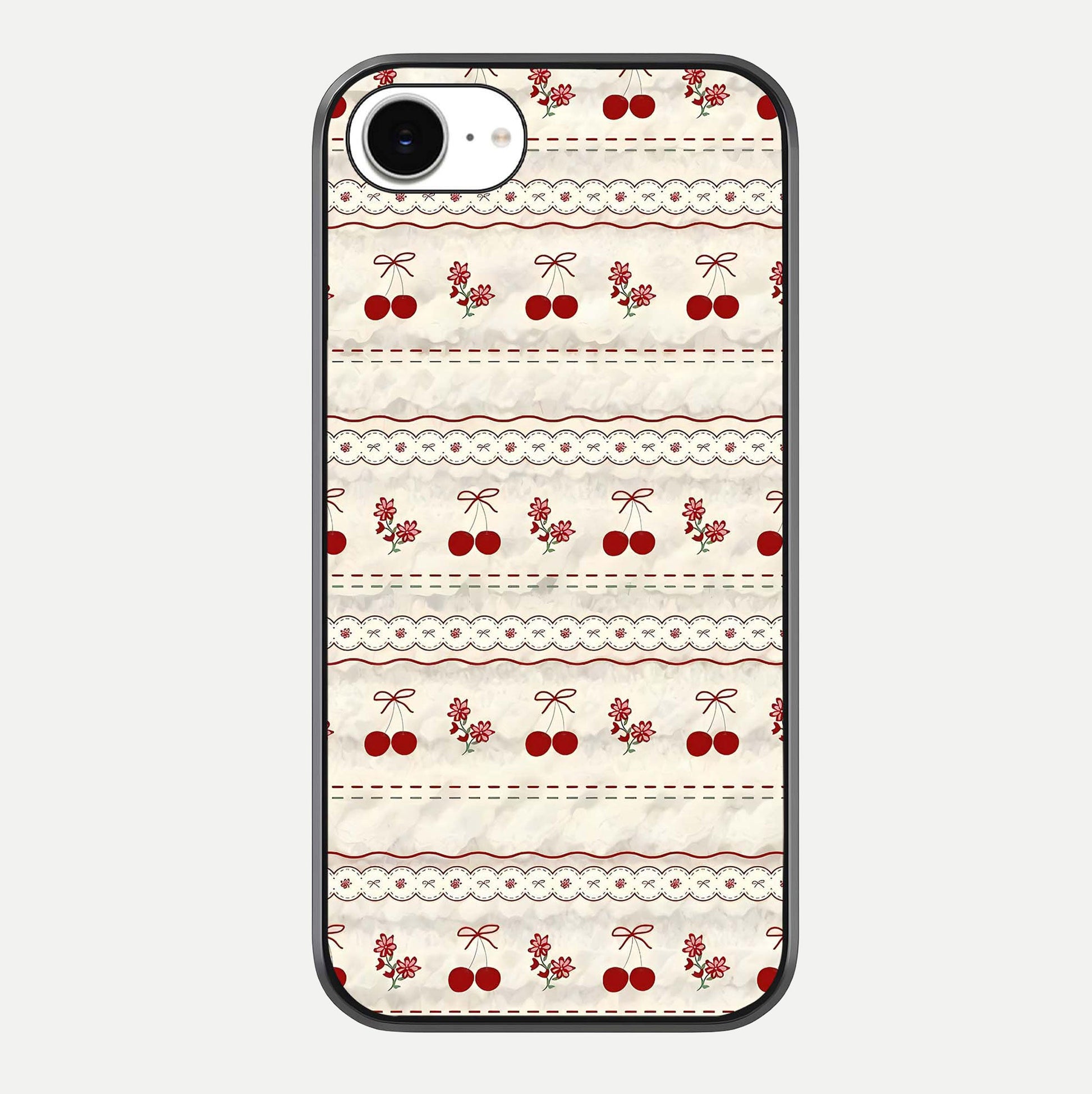 Cherry Bloom Charm Glass Case For iPhone 16e by Custom World