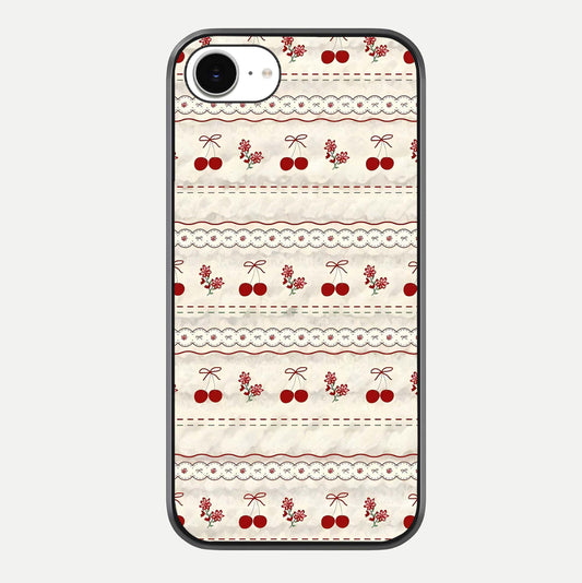 Cherry Bloom Charm Glass Case For iPhone 16e by Custom World