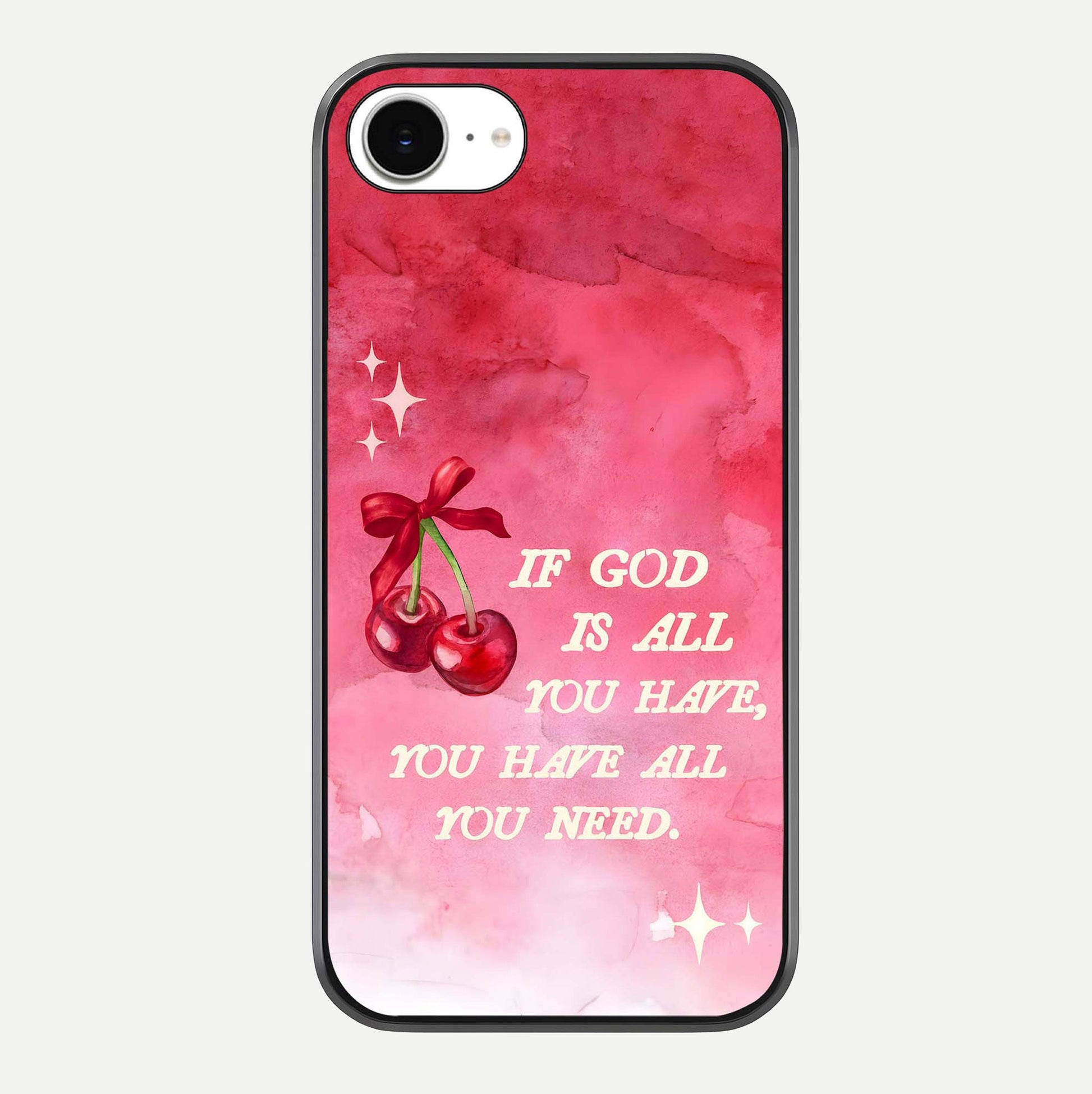Cherry Quote Glass Case For iPhone 16e by Custom World