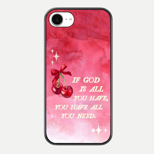 Cherry Quote Glass Case For iPhone 16e by Custom World