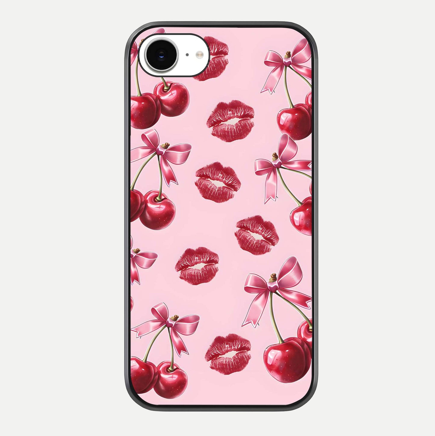 Cherry With Lips Glass Case For iPhone 16e by Custom World