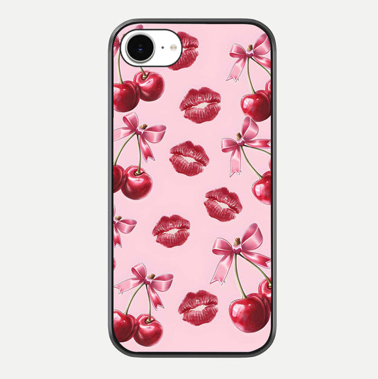 Cherry With Lips Glass Case For iPhone 16e by Custom World
