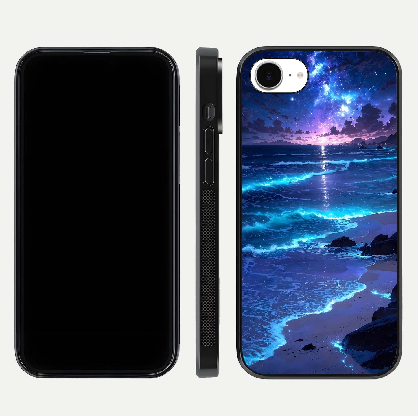 Classic Damn Look Glass Case for iPhone 16e dual-view layout showing design clarity and glass polish