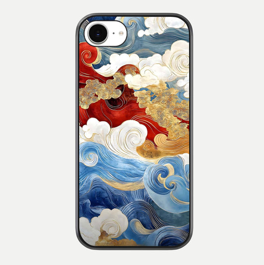 Colored Waves Glass Case For iPhone 16e by Custom World