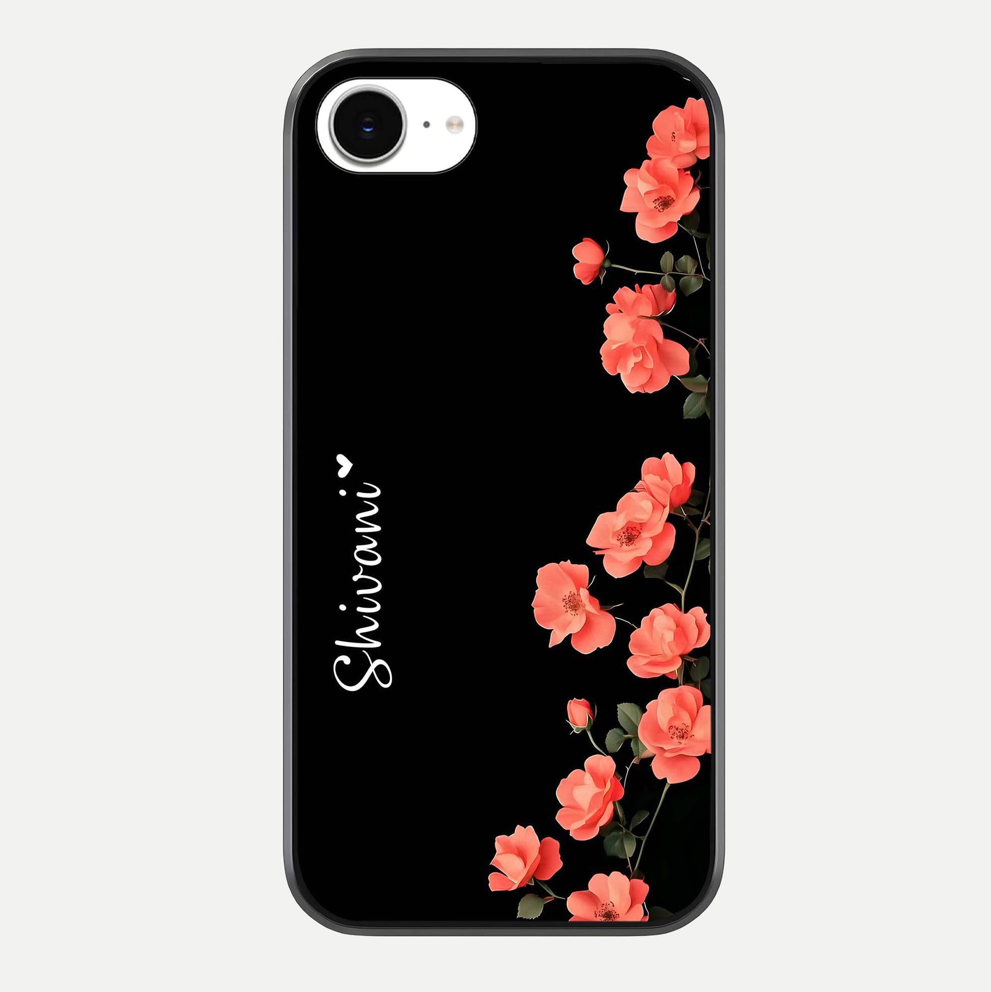 Crimson Bloom Grace Custom Name Glass Case For iPhone 16e by Custom World
