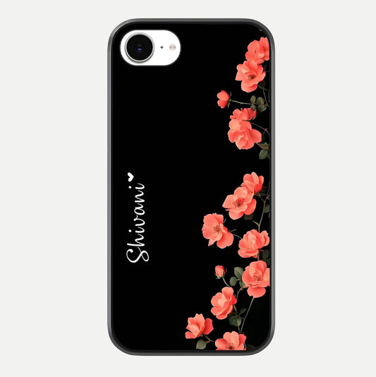 Crimson Bloom Grace Custom Name Glass Case For iPhone 16e by Custom World