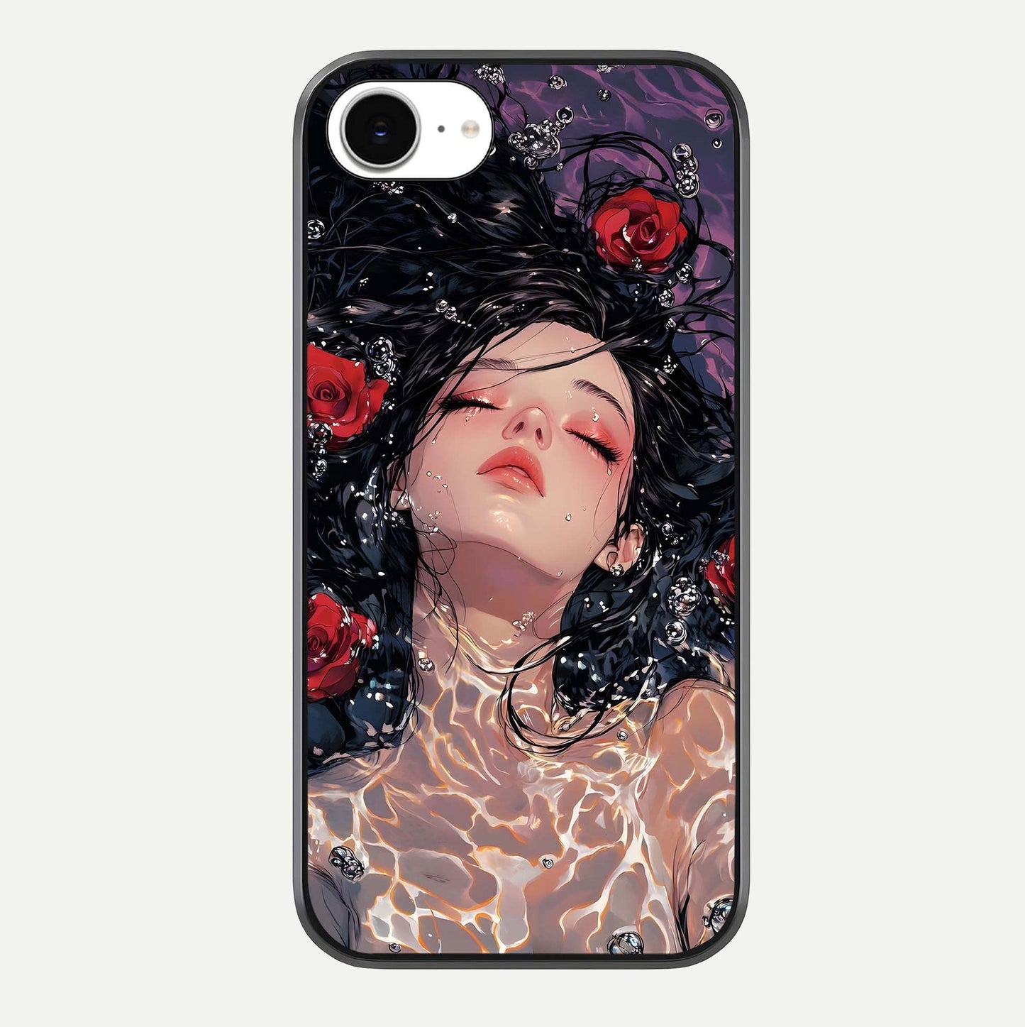 Crimson Rose Serenity Glass Case For iPhone 16e by Custom World