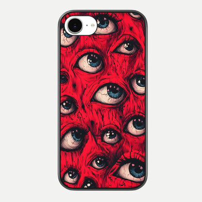Crimson Watch Eyes Glass Case For iPhone 16e by Custom World