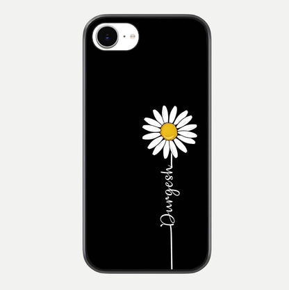 Custom Name White Flower Glass Case For iPhone 16e by Custom World